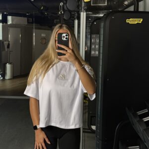 T-SHIRT DAMSKI BG OCEAN | BIAŁY-JASNY BEŻ