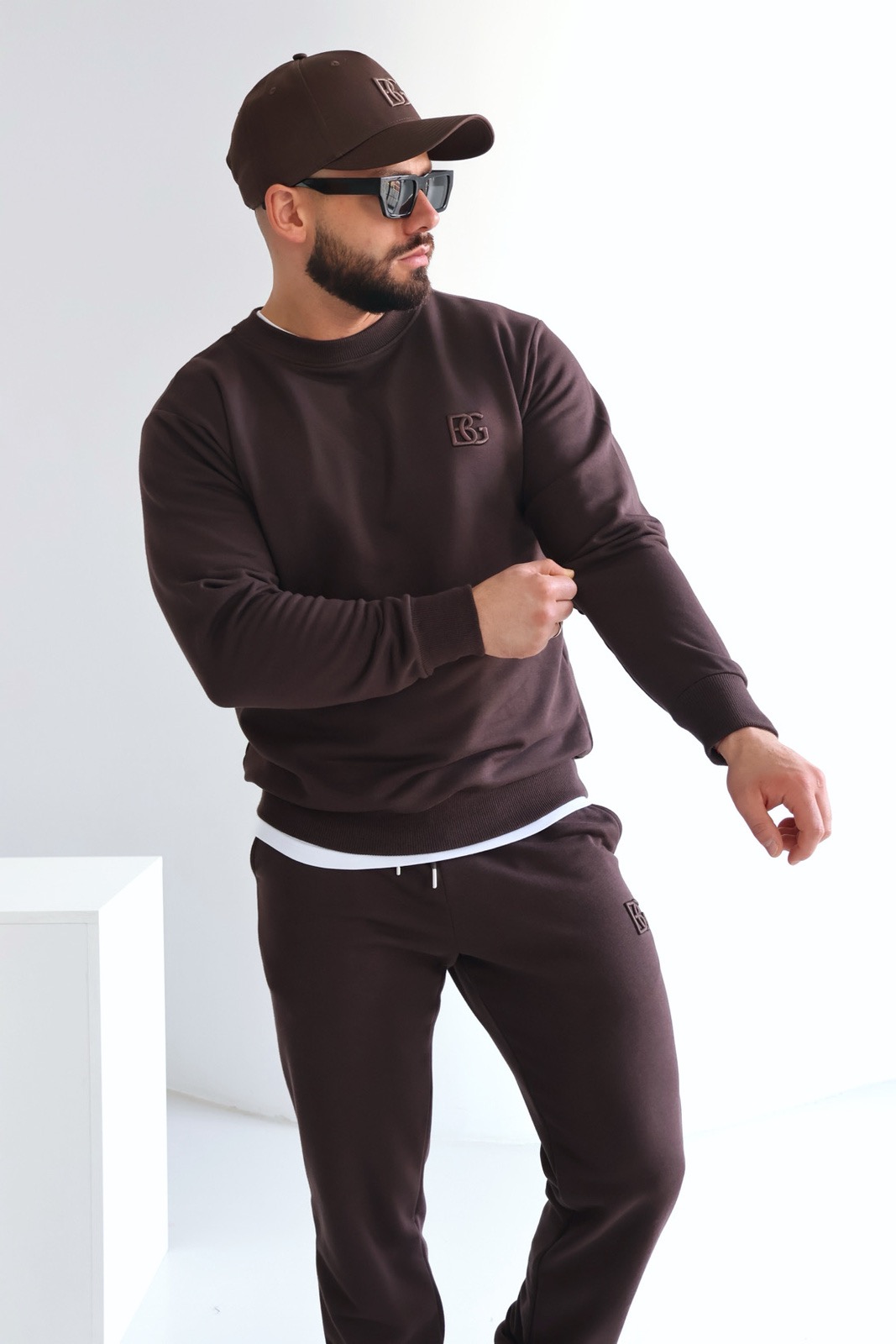 Bluza męska BG Basic | gorzka czekolada - obrazek 2