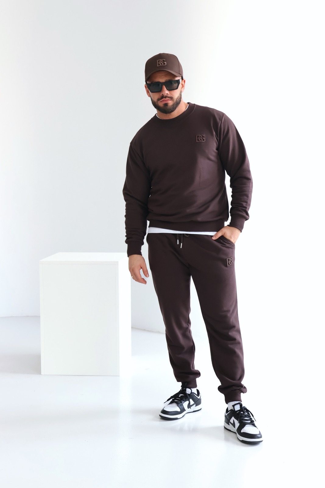 Bluza męska BG Basic | gorzka czekolada - obrazek 3